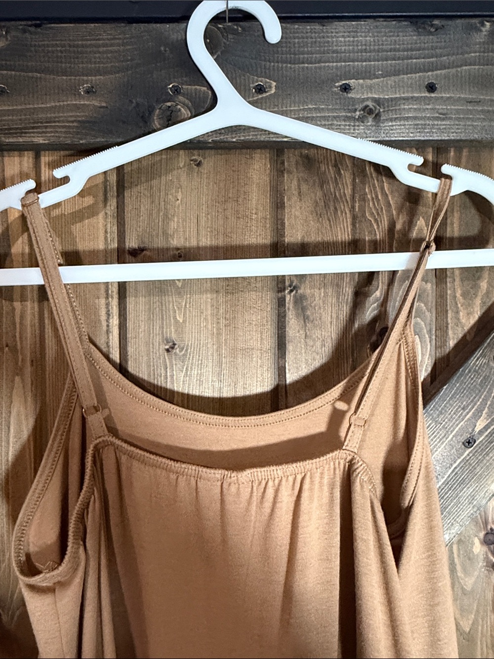 Pretty Angel Tan Spaghetti Strap Ruffle Mini Dress - Picture 4 of 6